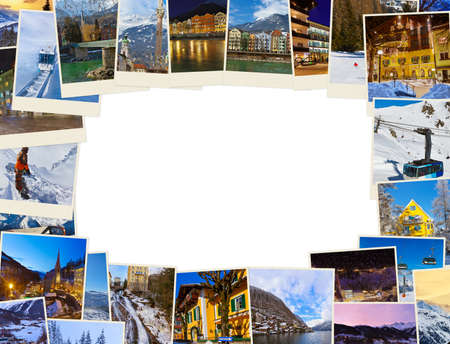 Frame made of mountains ski Austria imagesのeditorial素材