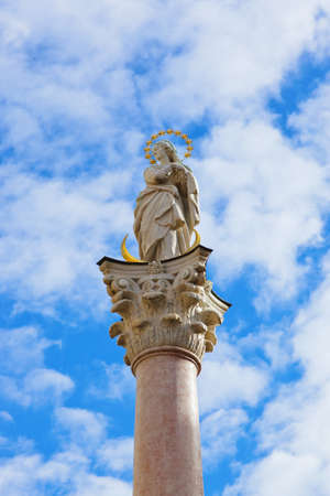 Our Lady statue at old town in Innsbruck Austriaのeditorial素材