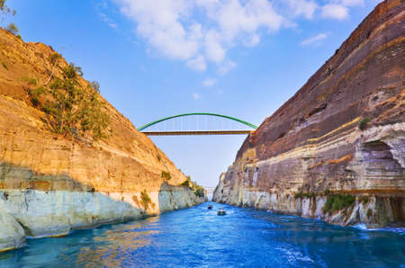 Corinth channel in Greeceの写真素材