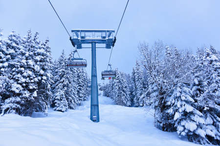 Mountains ski resort Zell am See Austria - nature and sport backgroundの写真素材
