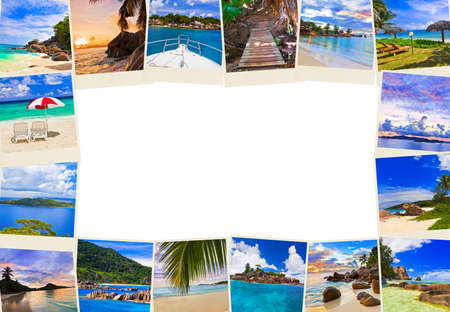 Frame made of summer beach maldives images - nature and travel backgroundの写真素材