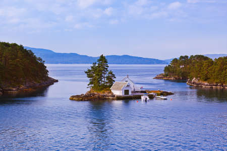 Fjord in Norway - nature and travel backgroundの写真素材