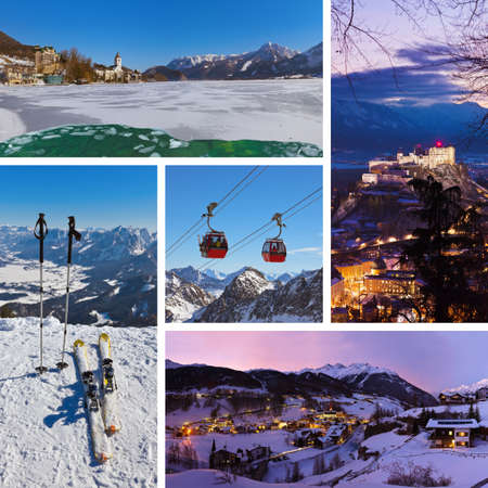 Collage of Austria images - nature and sport background (my photos)の写真素材