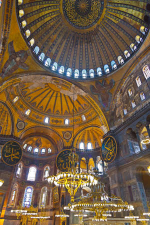Hagia Sophia interior at Istanbul Turkey - architecture background