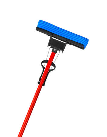 Mop with sponge isolated on white background