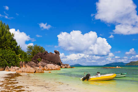 Tropical island Curieuse at Seychelles - nature backgroundのeditorial素材