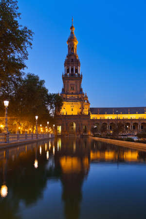 Palace at Spanish Square in Sevilla Spain - architecture backgroundのeditorial素材