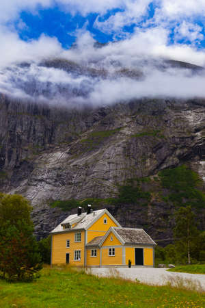 House near Trollstigen Norway - nature and travel backgroundのeditorial素材
