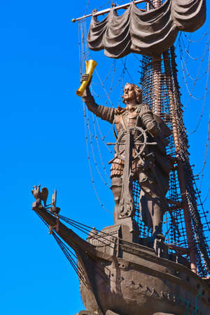 Monument to Peter the Great in Moscow Russiaの写真素材