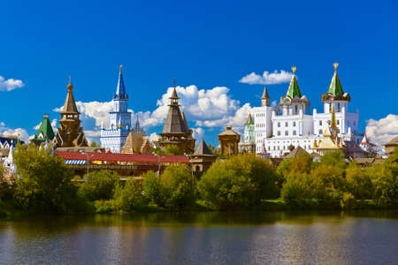 Izmailovo Kremlin and lake - Moscow Russian - travel backgroundの写真素材