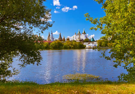 Izmailovo Kremlin and lake - Moscow Russian - travel backgroundの写真素材