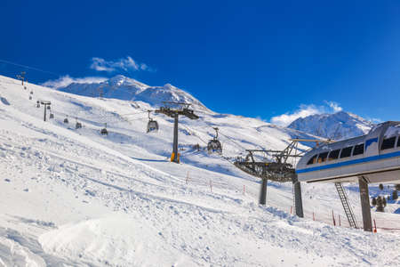Mountain ski resort Hochgurgl Austria - nature and sport backgroundのeditorial素材