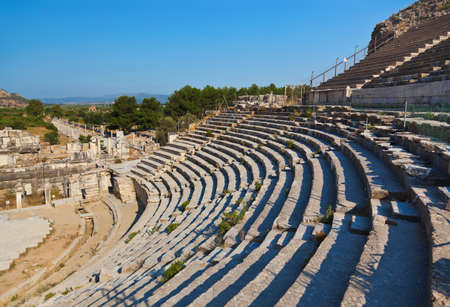 Ancient amphitheater in Ephesus Turkey - archeology background