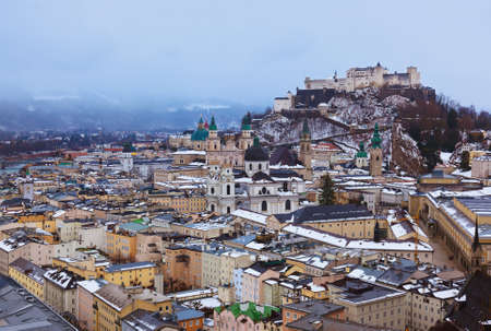 Salzburg Austria at winter - architecture backgroundのeditorial素材