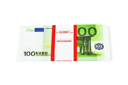 Money stack isolated on white background