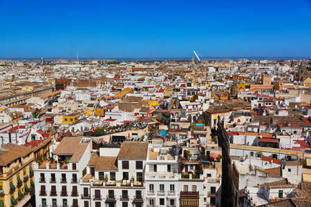 Panorama of Sevilla Spain - view from cathedral belltowerの写真素材