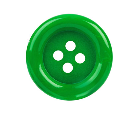 Green button isolated on white の写真素材