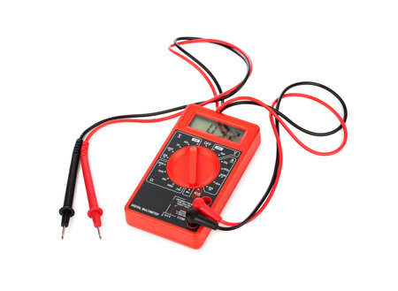 Electric multimeter isolated on white 