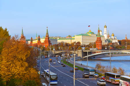 Kremlin on sunset - autumn in Moscow Russiaの写真素材