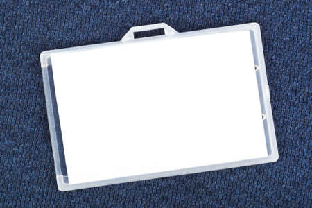 Badge on clothing - office backgroundの写真素材