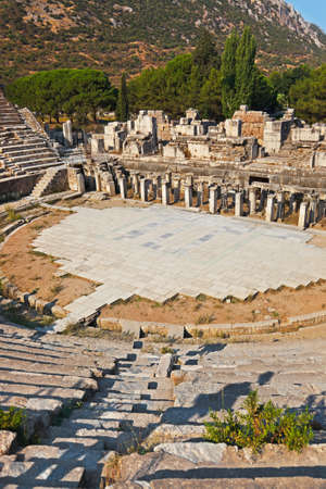 Ancient amphitheater in Ephesus Turkey - archeology background