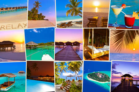 Stack of Maldives beach shots - nature and travel background (my photos)のeditorial素材
