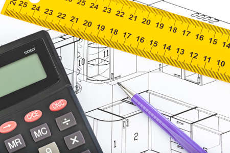 Apartment plan - construction backgroundの写真素材