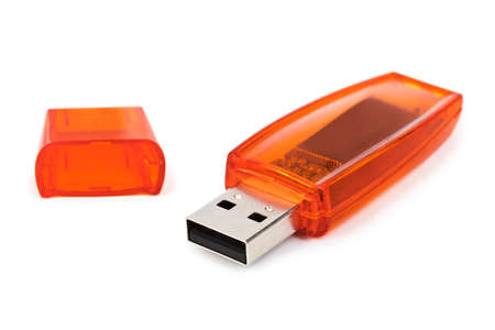 Flash usb memory drive isolated on white background