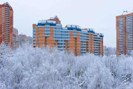 Winter in Moscow Russia - architecture and nature backgroundの写真素材