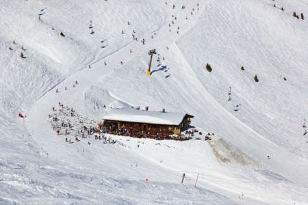 Cafe at mountains - ski resort Bad Gastein Austriaのeditorial素材