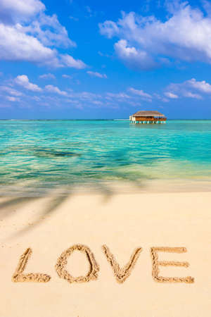 Word Love on beach - concept holiday backgroundのeditorial素材