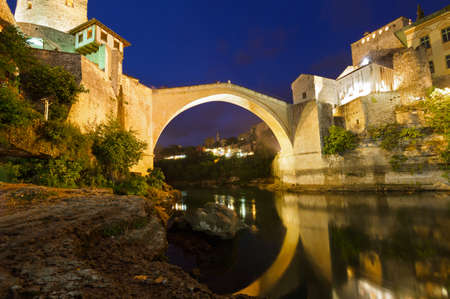 Old Bridge in Mostar - Bosnia and Herzegovina - architecture travel backgroundの写真素材