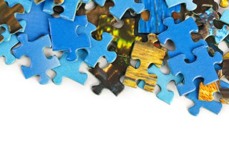 Pieces of puzzle isolated on white background