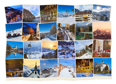 Stack of mountains ski Austria images - nature and sport background (my photos)の写真素材