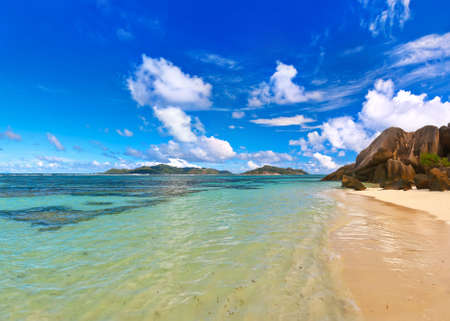 Beach Source d'Argent at Seychelles - nature backgroundの写真素材
