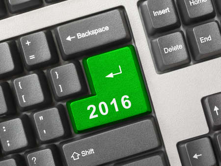 Computer keyboard with 2016 keyの写真素材