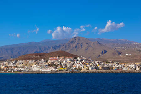 Beach Los Cristianos in Tenerife island - Canary Spainの写真素材