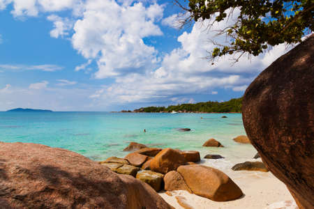 Beach Anse Lazio at island Praslin Seychellesの写真素材