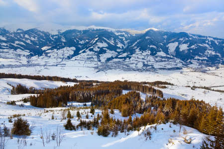 Mountains ski resort Kaprun Austria - nature and sport backgroundの写真素材