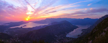 Kotor Bay - Montenegro - nature and architecture backgroundの写真素材