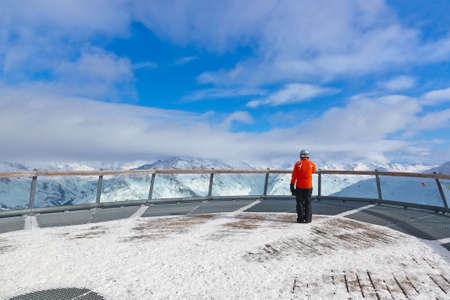 Mountains ski resort Solden Austria - nature and sport backgroundの写真素材