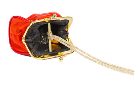 Money trap made of purse isolated on white backgroundの写真素材