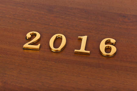 Numbers 2016 on door - new year concept background