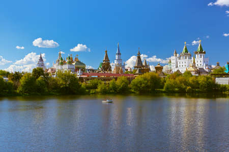 Izmailovo Kremlin and lake - Moscow Russian - travel backgroundの写真素材