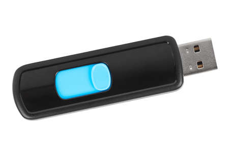 Flash usb memory drive isolated on white background
