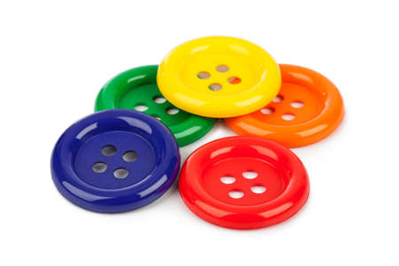Multicolored buttons isolated on white background