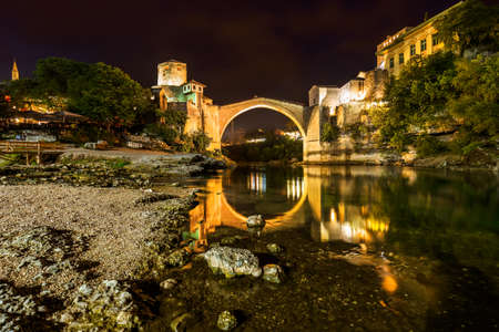 Old Bridge in Mostar - Bosnia and Herzegovina - architecture travel backgroundの写真素材