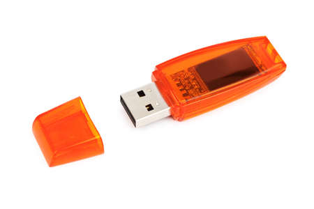 Flash usb memory drive isolated on white backgroundの写真素材