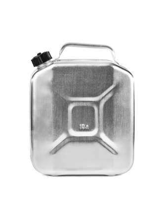 Metal jerrycan isolated on white backgroundの写真素材
