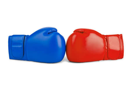 Boxing gloves isolated on white backgroundの写真素材